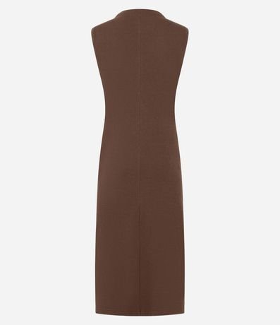 Vestido Midi Texturizado con Drapeado Lateral 10