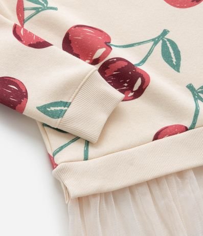 Conjunto en Algodón con Estampa de Cerezas y Volado de Tul - Talle 1 a 5/6 años 11