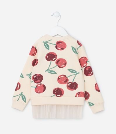 Conjunto en Algodón con Estampa de Cerezas y Volado de Tul - Talle 1 a 5/6 años 3