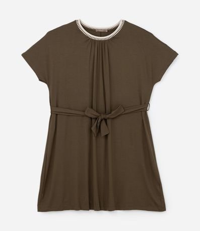 Vestido corto en Crepé con Cuello de Punto Curve & Plus Size 5