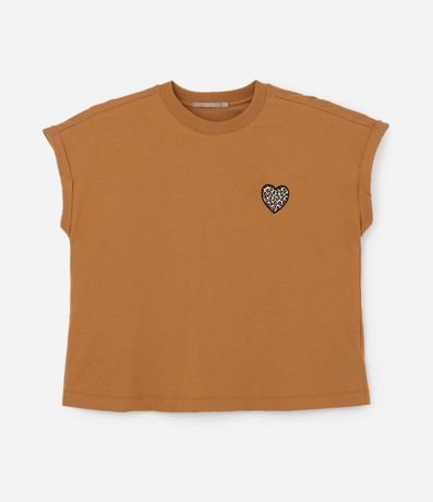 Blusa con Bordado de Corazón Leopardo Curve & Plus Size 4