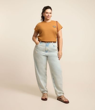 Blusa con Bordado de Corazón Leopardo Curve & Plus Size 2