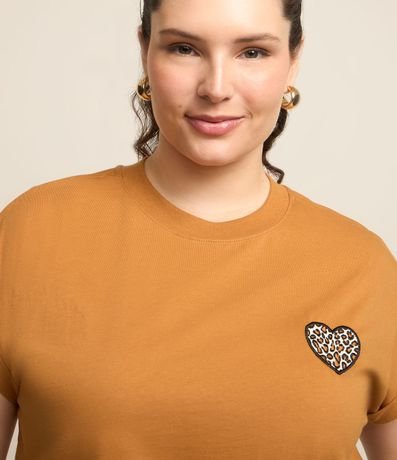 Blusa con Bordado de Corazón Leopardo Curve & Plus Size 3