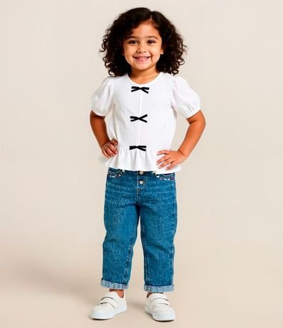 Blusa Infantil Texturizada con Lacitos Contrastantes - Talle 1 a 6 años