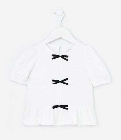 Blusa Infantil Texturizada con Lacitos Contrastantes - Talle 1 a 6 años 2