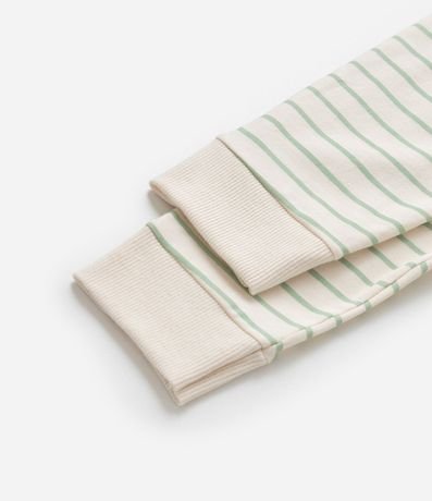 Pantalón Infantil Rayado con Estampa de Osito - Talle 0 a 18 meses 4