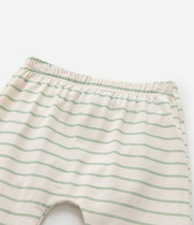 Pantalón Infantil Rayado con Estampa de Osito - Talle 0 a 18 meses 5