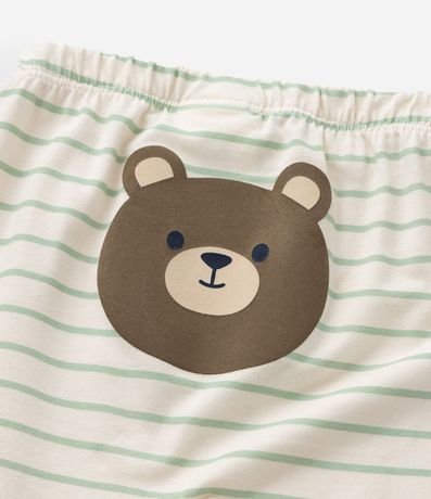 Pantalón Infantil Rayado con Estampa de Osito - Talle 0 a 18 meses 6