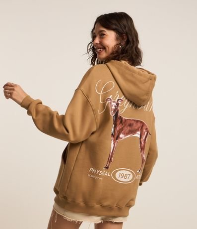 Saco en Algodón con Capucha y Estampa Pet Lover