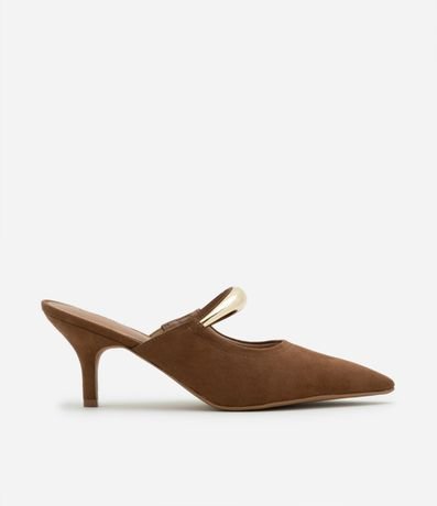 Zapato Tacones en PU Mule con Enfeite Bold