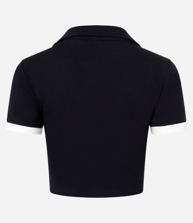 Blusa en Algodón con Cuello Polo y Detalle en la Manga 5