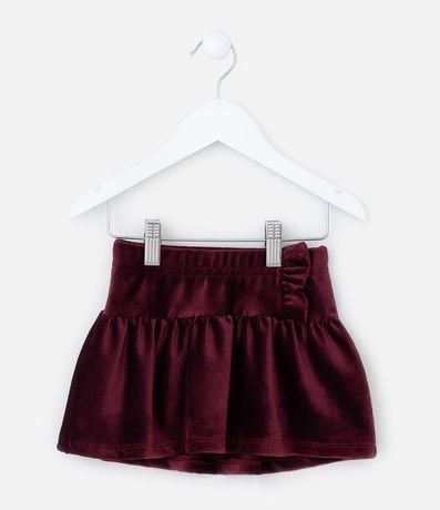 Pollera Infantil en Terciopelo con Volado - Talle 1 a 6 años