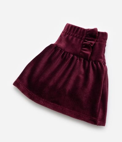 Pollera Infantil en Terciopelo con Volado - Talle 1 a 6 años 4