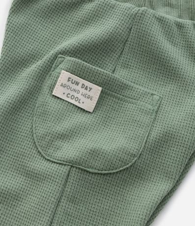 Pantalón Infantil con Textura Waffle y Bolsillos - Talle 0 a 18 meses 5
