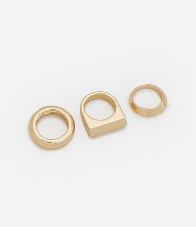 Kit 03 Anillos en Metal con Formatos Diversos