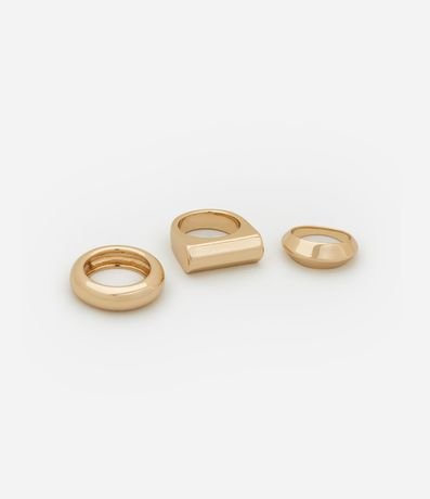 Kit 03 Anillos en Metal con Formatos Diversos 2