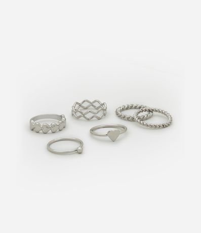 Kit 06 Anillos en Metal con Texturas 2