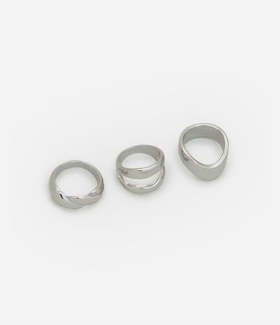 Kit 03 Anillos en Metal con Formatos Diversos