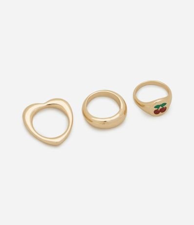 Kit 03 Anillos en Metal con Modelos Diversos