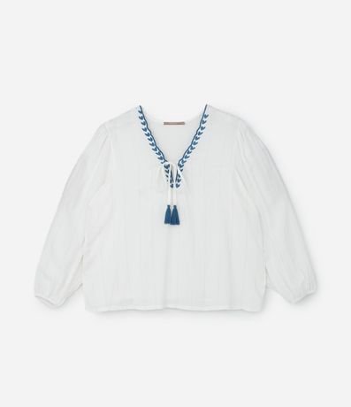 Blusa con Hilo Metalizado y Escote Bordado Curve & Plus Size 4