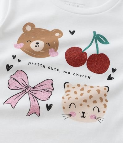 Blusa Infantil con Estampa Animalitos con Brillo - Talle 1 a 6 años 6