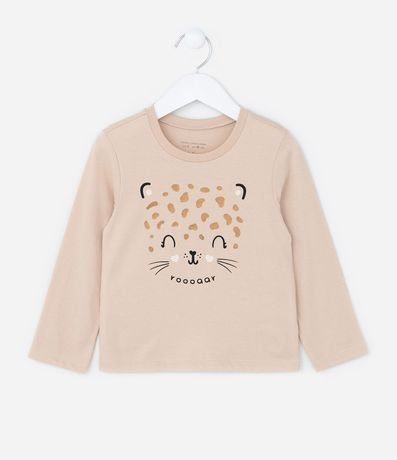 Blusa Infantil con Estampa Carita de Leopardo - Talle 1 a 6 años