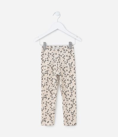 Pantalón Legging Infantil Acanalada con Estampa Corazones - Talle 1 a 6 años 1