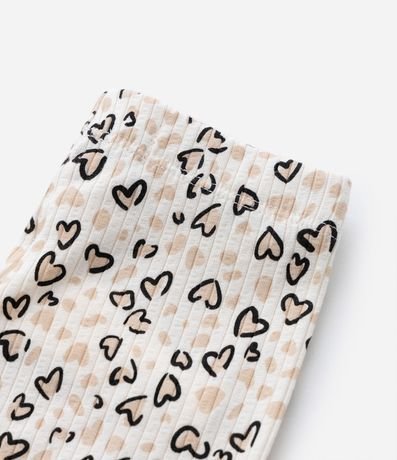 Pantalón Legging Infantil Acanalada con Estampa Corazones - Talle 1 a 6 años 4