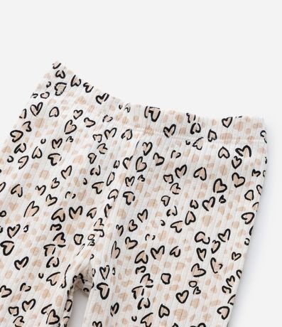 Pantalón Legging Infantil Acanalada con Estampa Corazones - Talle 1 a 6 años 5