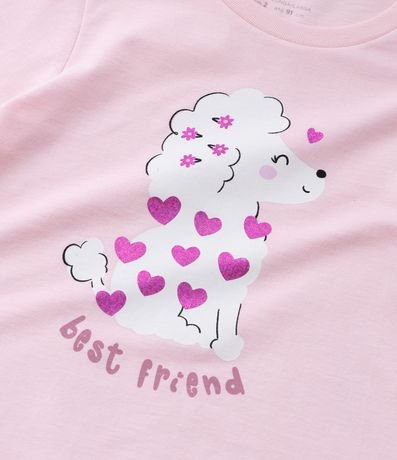 Blusa Infantil con Estampa Poodle y Corazones - Talle 1 a 6 años 7