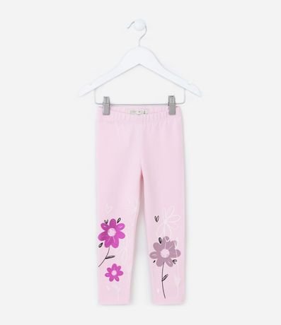 Pantalón Legging Infantil con Estampa de Flores - Talle 1 a 6 años