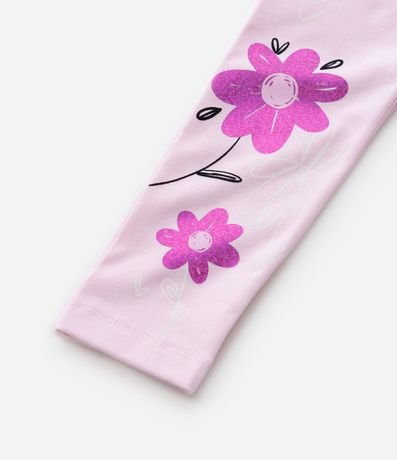 Pantalón Legging Infantil con Estampa de Flores - Talle 1 a 6 años 3