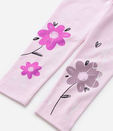 Pantalón Legging Infantil con Estampa de Flores - Talle 1 a 6 años 5