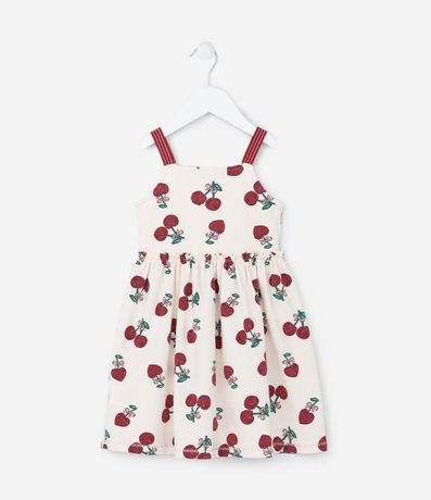 Vestido Infantil en Algodón con Estampado de Cerezas - Talle 1 a 6 años 2