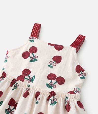 Vestido Infantil en Algodón con Estampado de Cerezas - Talle 1 a 6 años 5