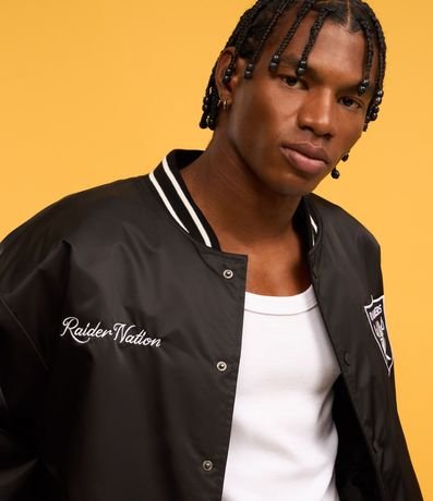 Campera Bomber en Poliamida con Estampa Lettering NFL 6