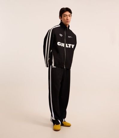 Campera Sporty con Cuello Alto y Rayas Contrastantes 2