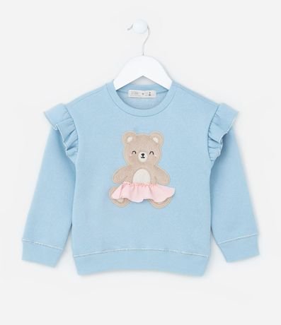 Conjunto Infantil con Volados y Bordado Osita - Talle 1 a 6 años 2