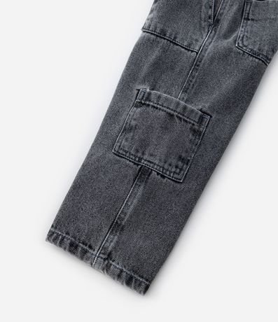 Pantalón Wide Leg Infantil en Jeans con Bolsillos Cargo - Talle 1 a 6 años 8