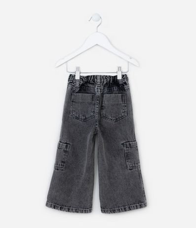 Pantalón Wide Leg Infantil en Jeans con Bolsillos Cargo - Talle 1 a 6 años 2