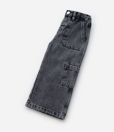 Pantalón Wide Leg Infantil en Jeans con Bolsillos Cargo - Talle 1 a 6 años 6