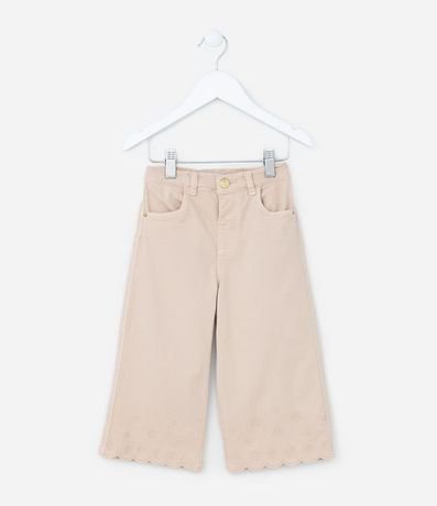 Pantalón Wide Leg Infantil con Bordado na bajo - Talle 1 a 6 años