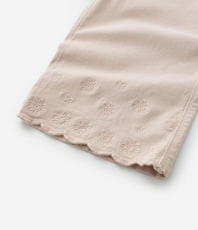 Pantalón Wide Leg Infantil con Bordado na bajo - Talle 1 a 6 años 3
