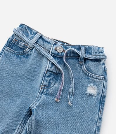Pantalón Mom Infantil en Jeans con Lazo en la Cintura - Talle 1 a 6 años 6