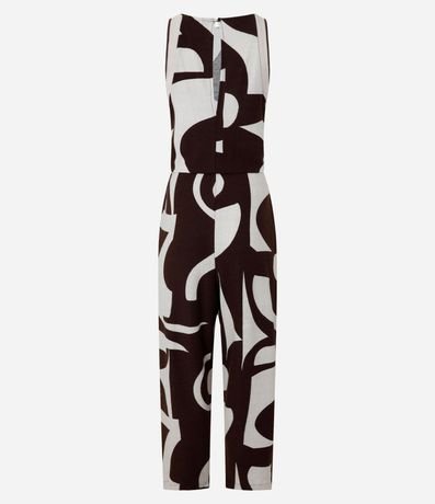 Mono Recto en Viscosa con Estampa Abstracta y Sisa de Punto 8