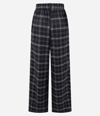 Pantalón Pantalona en Sastrería de Cuadros con Cintura Elástica 5
