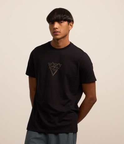 Remera Regular en Algodón con Estampa de Montaña