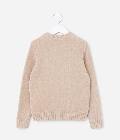 Suéter Infantil en Chenille con Bordado de Flores - Talle 5 a 14 años 2