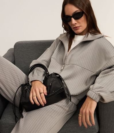 Pantalón recto en Malla con Rayas y Cintura Alta 5