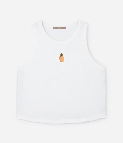 Blusa Musculosa Cropped con Bordado de Anacardo Curve & Plus Size 5